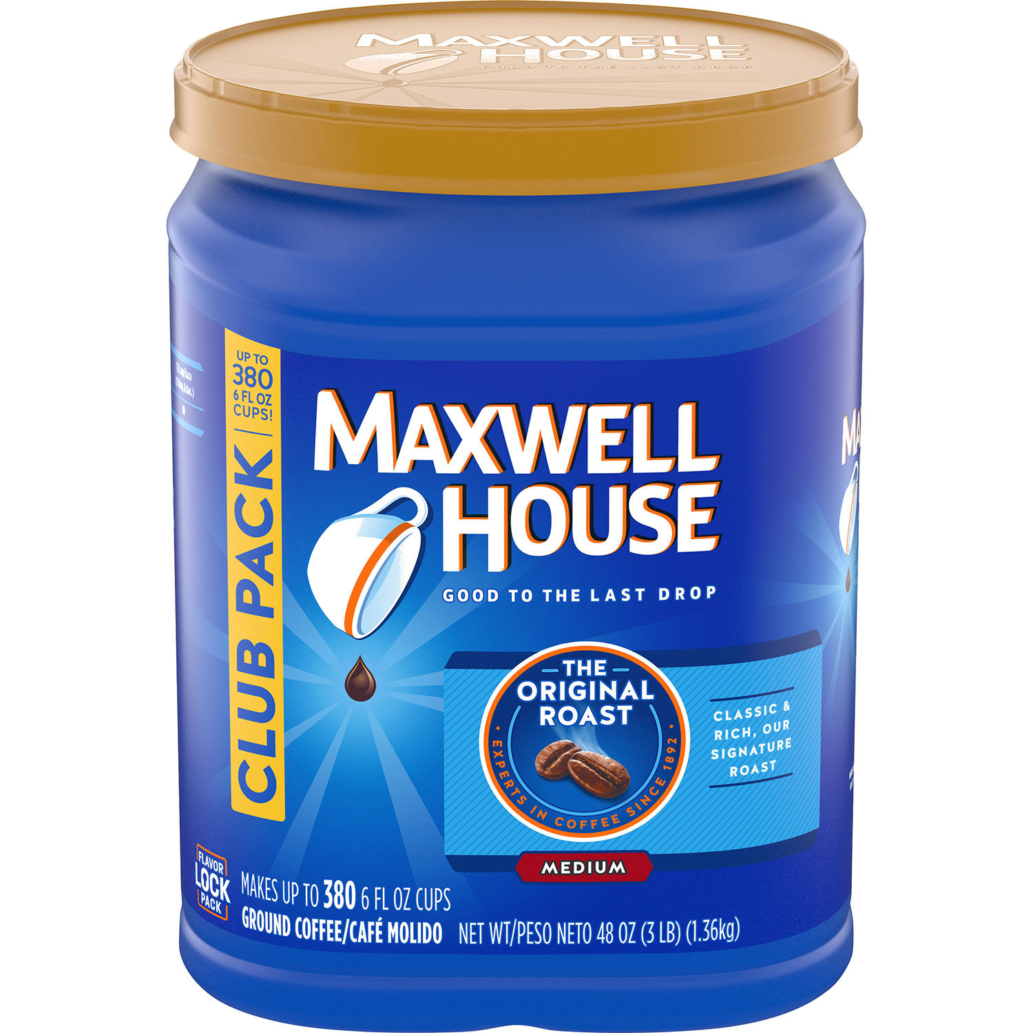 (image for) Maxwell House Ground Coffee Original Roast (48 oz.) - Click Image to Close